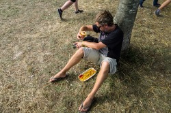 Repas de festival sous un arbre