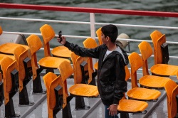 Selfie sur un bateau mouche