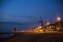 Matin sur la plage de Barceloneta